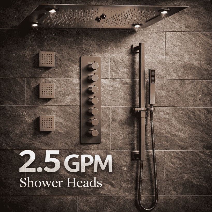 2.5 GPM shower heads for residential and commercial bathroom projects